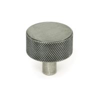 The 32mm Knurled Cabinet Knob (No Rose) in Pewter Shown Upright on a White Background The 32mm Knurled Cabinet Knob (No Rose) in Pewter Shown Upright on a White Background