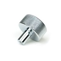 The 32mm Knurled Cabinet Knob (No Rose) in Polished Chrome Shown from Behind with the Rose The 32mm Knurled Cabinet Knob (No Rose) in Polished Chrome Shown from Behind with the Rose