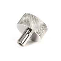 The 32mm Knurled Cabinet Knob (No Rose) in Polished Stainless Steel Shown from Behind on a White Background The 32mm Knurled Cabinet Knob (No Rose) in Polished Stainless Steel Shown from Behind on a White Background