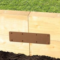 The 350mm Brown Railway Sleeper Straight Joining Plate Shown Fitted to a Raised Planter Bed