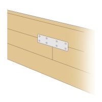 The 350mm Railway Sleeper Straight Joining Plate Shown with Technical Drawing 