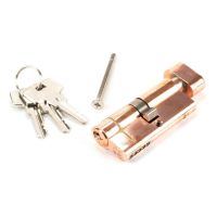 The 35/35 5-Pin Euro Cylinder Thumbturn Lock Keyed to Differ in Polished Bronze with Keys and Bolt 
