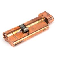 The 35/45T 5-Pin Euro Cylinder Thumbturn Lock Keyed to Differ in Polished Bronze on a White Background 