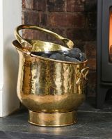 The 35cm "Blenheim" Coal Bucket Positioned in Front of a Contemporary Fireplace - Digital Illustration