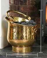 The 35cm "Blenheim" Coal Bucket Positioned in Front of a Contemporary Fireplace - Digital Illustration Diagram