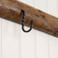 The 38mm Blacksmith Black Cup Hook Mounted on Wood in a Cottage Kitchen Setting - Digital Illustration