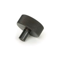 The 38mm Knurled Cabinet Knob (No Rose) in Aged Bronze Shown from Behind on a White Background The 38mm Knurled Cabinet Knob (No Rose) in Aged Bronze Shown from Behind on a White Background
