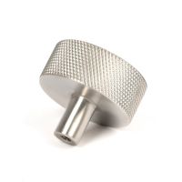 The 38mm Knurled Cabinet Knob (No Rose) in Satin Stainless Steel Shown from Behind on a White Background The 38mm Knurled Cabinet Knob (No Rose) in Satin Stainless Steel Shown from Behind on a White Background