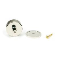 The 38mm Knurled Cabinet Knob on a Plain Rose in Polished Nickel Showing the Separate Components and Supplied Fitting