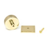 The 38mm Knurled Cabinet Knob on Square Rose in Polished Brass Displayed with Fitting Bolt The 38mm Knurled Cabinet Knob on Square Rose in Polished Brass Displayed with Fitting Bolt