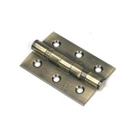 The 3" "Harrogate" Premium Ball Bearing Butt Hinge Solad as a Pair in an Aged Brass Finish