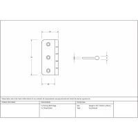 The 3" Traditional Mock Window Hinge in Pewter Technical Drawings and Dimensions The 3" Traditional Mock Window Hinge in Pewter Technical Drawings and Dimensions