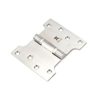 The 3" Heavy Duty Parliament Door Hinges (Pair) in Polished Nickel Shown on a White Background