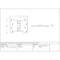 The 3" Heavy Duty Parliament Door Hinges (Pair) Technical Drawings and Dimensions