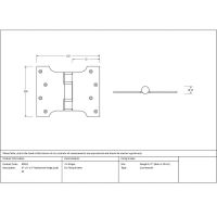 The 3 Inch Heavy Duty Parliament Door Hinges (Pair) in Polished Stainless Steel Technical Drawings and Dimensions