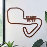 The 41cm Brands Hatch Motor Racing Circuit Rustic Wall Art Fitted on a Cream Coloured Wall - Digital Illustration The 41cm Brands Hatch Motor Racing Circuit Rustic Wall Art Fitted on a Cream Coloured Wall - Digital Illustration