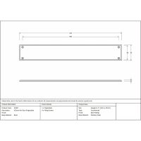 The 425mm Linear Period Fingerplate Door Push Plate Technical Drawing and Dimensions