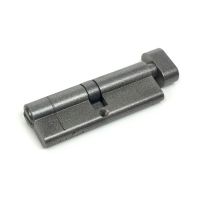 The 45/45 5-Pin Euro Cylinder Thumbturn Lock Keyed to Differ in Pewter on a White Background 