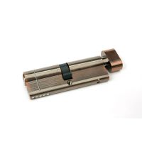 The 45/45 5-Pin Euro Cylinder Thumbturn Lock Keyed to Differ in Polished Bronze on a White Background 