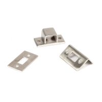 The 4" Satin Stainless Steel Universal Door & Window Bolt Plate, Bridge and Keep The 4" Satin Stainless Steel Universal Door & Window Bolt Plate, Bridge and Keep