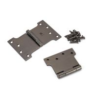 The 4" Heavy Duty Parliament Door Hinges (Pair) in Aged Bronze Shown on a White Background as a Pair with Supplied Screws