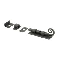 The 4 Inch Monkey Tail Window Security Bolt & Door Straight Bolt on a White Background in a Bees Wax Finish The 4 Inch Monkey Tail Window Security Bolt & Door Straight Bolt on a White Background in a Bees Wax Finish