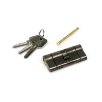 The 5-Pin Euro Cylinder Lock Keyed Alike - 35/35 - Aged Brass with Bolt and keys on a White Background The 5-Pin Euro Cylinder Lock Keyed Alike - 35/35 - Aged Brass with Bolt and keys on a White Background
