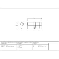 The 5-Pin Euro Cylinder Lock Keyed Alike - 35/35 - Pewter Technical Drawings and Dimensions 