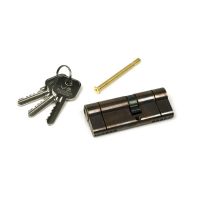 The 5-Pin Euro Cylinder Lock Keyed Alike - 35/45 - Aged Brass with Bolt and Keys on a White Background The 5-Pin Euro Cylinder Lock Keyed Alike - 35/45 - Aged Brass with Bolt and Keys on a White Background