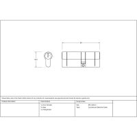 The 5-Pin Euro Cylinder Lock Keyed Alike - 35/45 - Pewter Technical Drawings and Dimensions 
