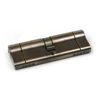 The 5-Pin Euro Cylinder Lock Keyed Alike - 45/45 - Aged Brass on a White Background 