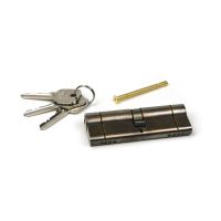 The 5-Pin Euro Cylinder Lock Keyed Alike - 45/45 - Aged Brass with Bolt and Keys on a White Background 