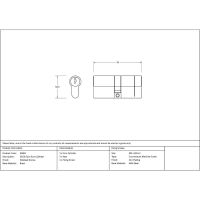 The 5-Pin Euro Cylinder Lock Keyed to Differ - 35/35 - Polished Bronze Technical Drawings and Dimensions 