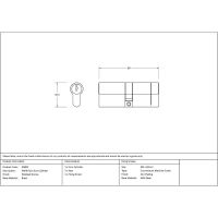The 5-Pin Euro Cylinder Lock Keyed to Differ - 40/40 - Polished Bronze Technical Drawings and Dimensions 