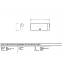The 5-Pin Euro Cylinder Lock Keyed to Differ - 45/45 - Polished Bronze Technical Drawings and Dimensions 