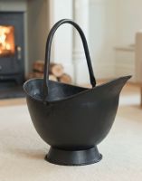 The 58cm "Waterloo" Black Iron Coal Bucket Displayed in a Modern Cream Living Room in Front of a Fireplace - Digital Illustration The 58cm "Waterloo" Black Iron Coal Bucket Displayed in a Modern Cream Living Room in Front of a Fireplace - Digital Illustration