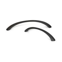 The 5" Curved Shell Pull Handle in Beeswax Shown next to Other Size on a White Background