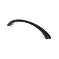 The 5" Curved Shell Pull Handle in Black Shown Upright on a White Background