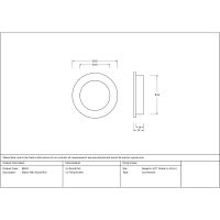 The 60mm Classic Round Flush Pull Handle in Aged Brass Technical Drawings and Dimensions