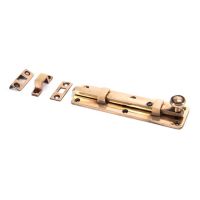 The 6" Classic Straight Window Bolt in a Polished Bronze Finish with Fittings The 6" Classic Straight Window Bolt in a Polished Bronze Finish with Fittings