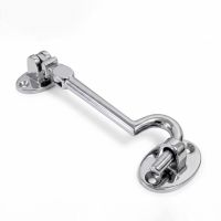 The 6 Inch Bright Chrome Cabin Hooks Silent Type Shown on a White Background 