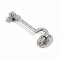 The 6 Inch Satin Chrome Brass Cabin Hooks Silent Type shown on a White Background