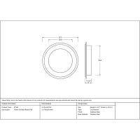 The 75mm Art Deco Round Flush Pull Handle in Polished Brass Technical Drawings and Dimensions