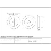 The 75mm Classic Round Sliding Pocket Door Privacy Set Technical Drawings and Dimensions