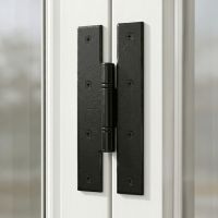 The 7" Midnight Black H Hinge Pair Mounted on a Classic White Window Frame - Digital Illustration The 7" Midnight Black H Hinge Pair Mounted on a Classic White Window Frame - Digital Illustration