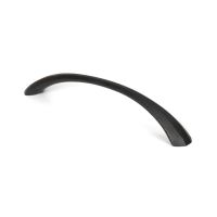 The 7" Curved Shell Pull Handle in Black Shown Upright on a White Background