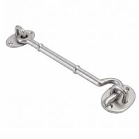 The 8 Inch Satin Chrome Cabin Hook Loose Ring Type on a White Background