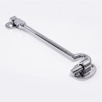The 8 Inch Bright Chrome Cabin Hooks Silent Type Heavy on a White Background 