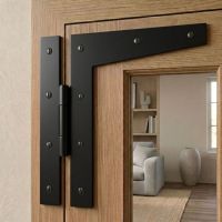 The 9" Black HL Hinge Fitted on a Wooden Window in a Contemporary Country Home - Digital Illustration 