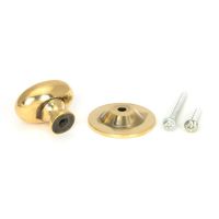 The Aged Brass 33mm Traditional Oval Cabinet Knob with Bolt Fittings and Rose